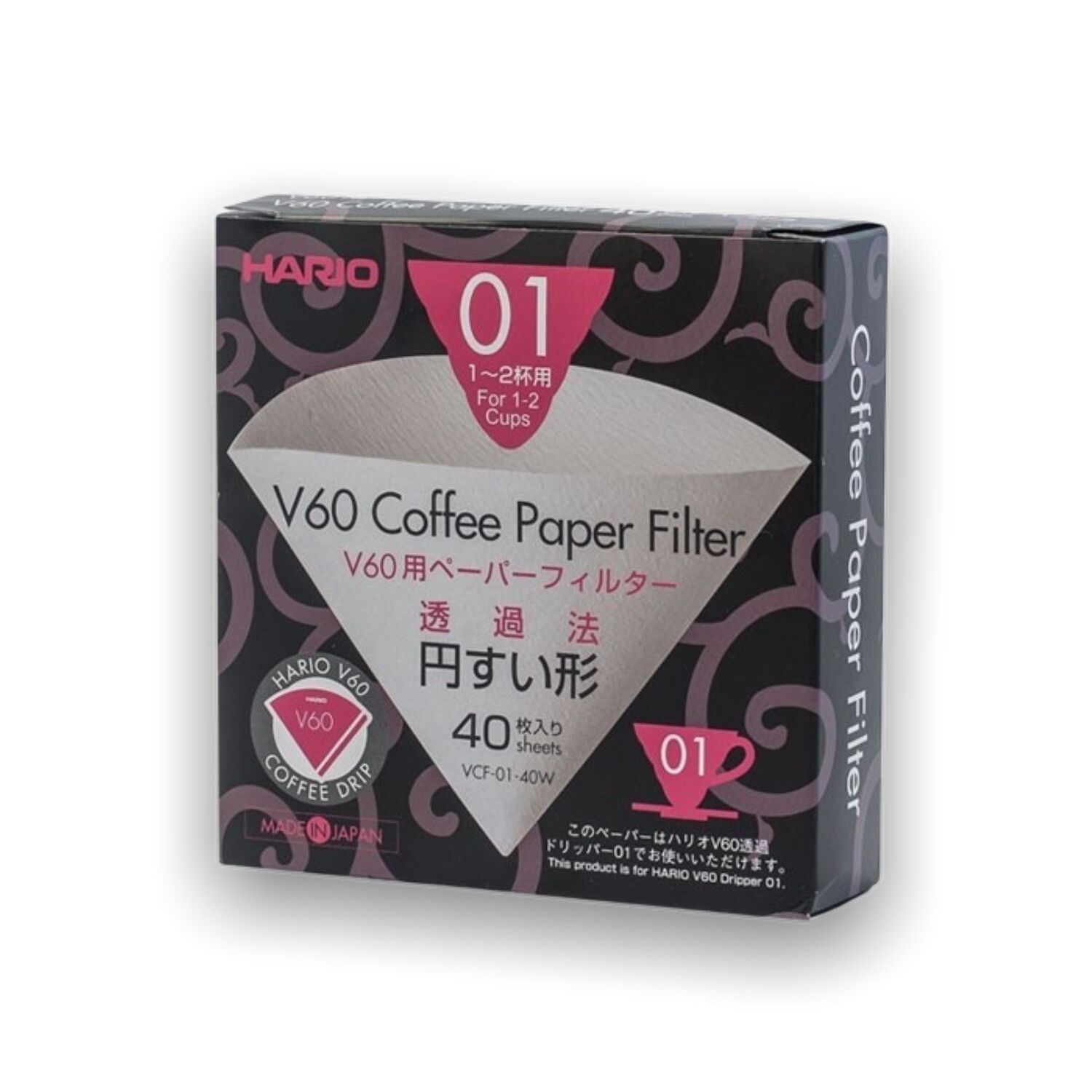 Hario papírové filtry V60-01 40 ks
